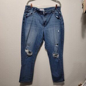 Lane Bryant Light Denim Signature Fit Flex Waistband Mid Rise Boyfriend Jeans 16